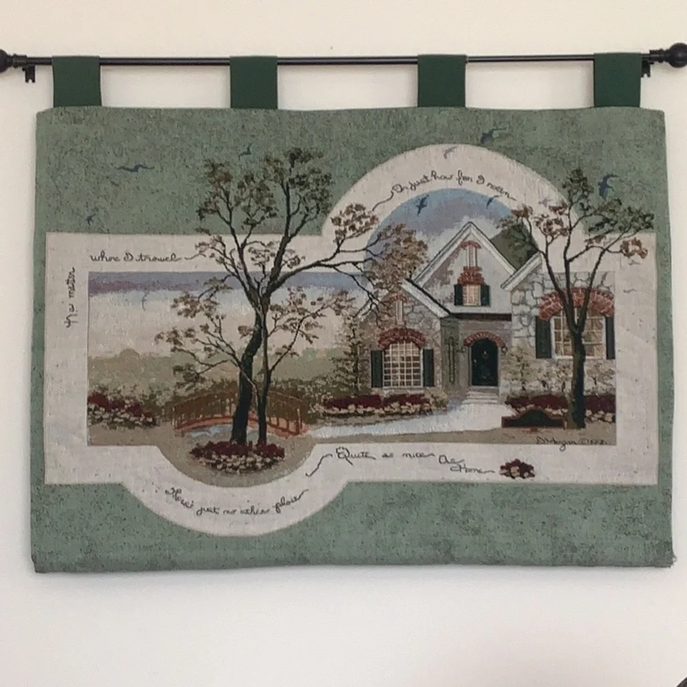 Large Vintage Tapestry ‘There's No Place Like Home’ Wall Hanging